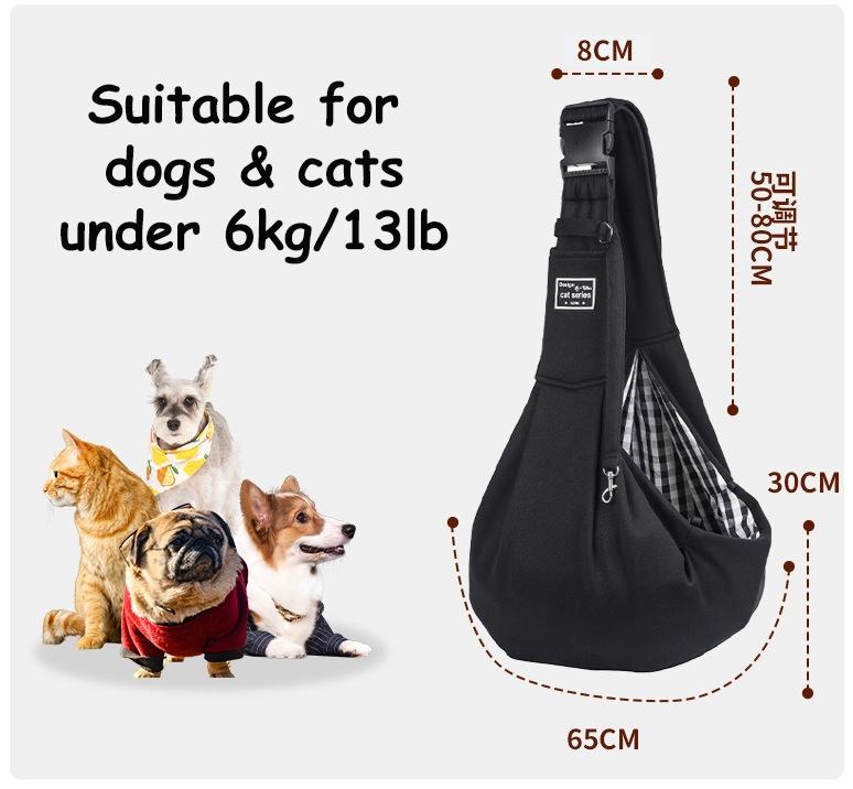 Pocket Storage Design Pet Carrier Bag, Hands Free Pet Carrier Sling, Pet Travel Bag, Pet Outdoor Supplies for Dog & Cat