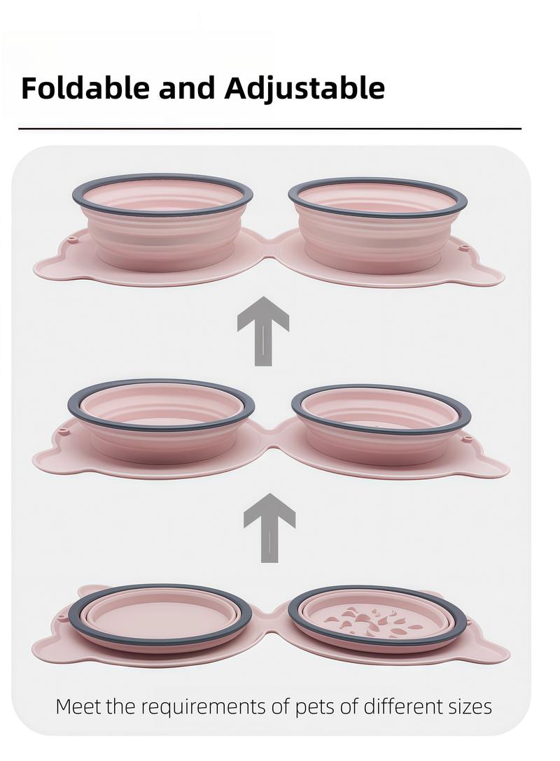 Travel Outdoor Silicone Pet Folding Water Bowl, Portable Cat Dog Feeding Dish, Foldable Drinking Cup for Dogs & Cats