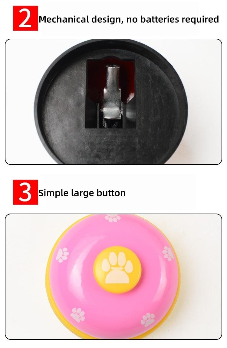 Interactive Pet Training Bell for Cats & Dogs, Metal Call Button Toy, Random Color, Ideal for Feeding Time, Claw Print Design
