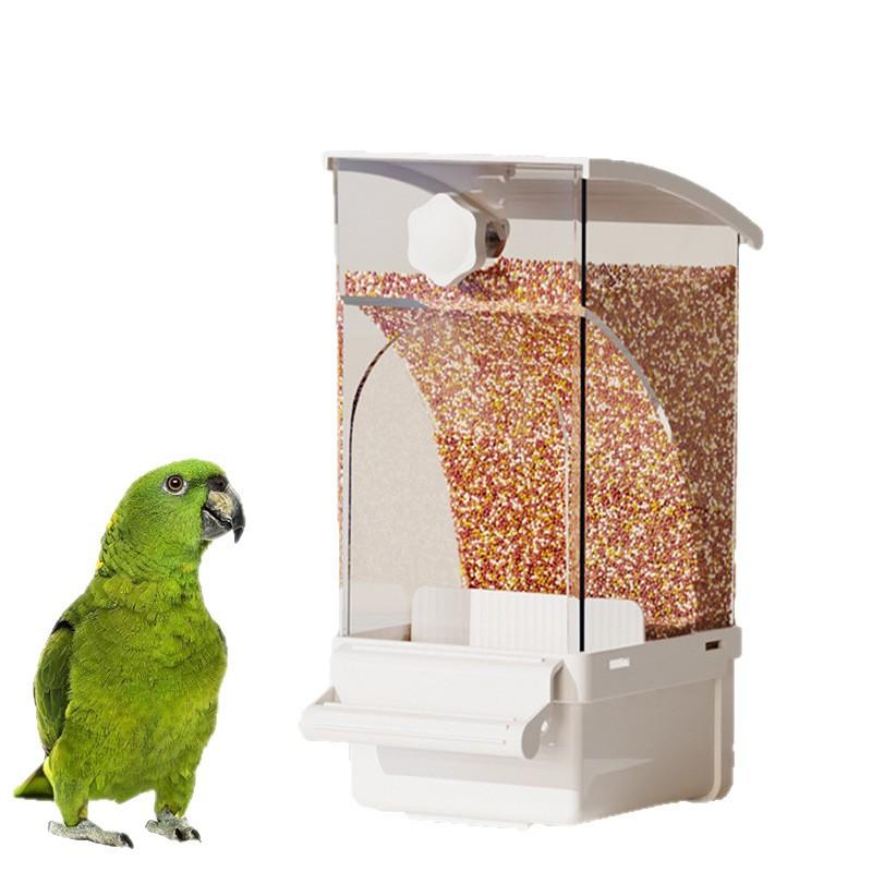 Durable Plastic Parrot Feeder, Splash-Proof Bird Cage Food Distributor, Multi-Hole Design for Easy Viewing, Ideal Pet Accessory