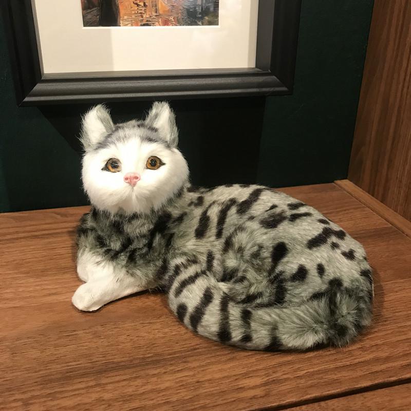 Realistic fluffy cat plush toy. Home decoration item. Living room, bedroom or room decoration item. Environmentally friendly and odorless item