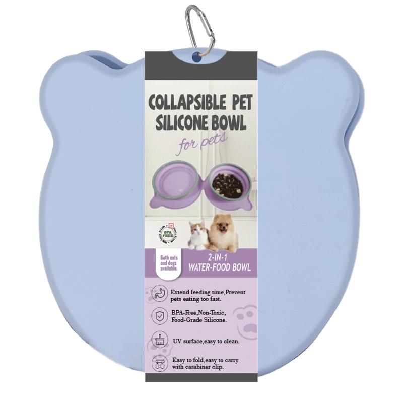 Travel Outdoor Silicone Pet Folding Water Bowl, Portable Cat Dog Feeding Dish, Foldable Drinking Cup for Dogs & Cats
