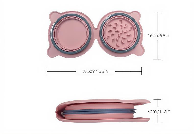 Travel Outdoor Silicone Pet Folding Water Bowl, Portable Cat Dog Feeding Dish, Foldable Drinking Cup for Dogs & Cats
