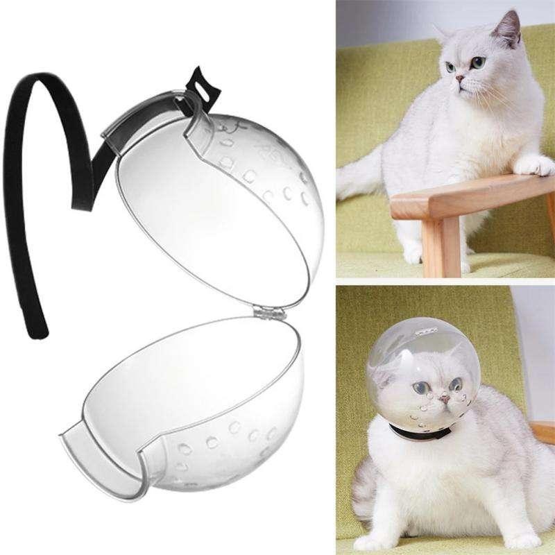 Pet Space Head Cover Anti-Bite Collar, Universal Elizabethan Collar for Cats & Dogs, Post-Surgery Breathable Protective Hood