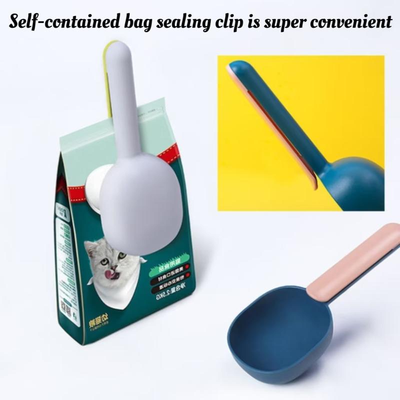 Pet Food Spoon for Cats and Dogs, Measuring Spoon with Sealing Function for Freshness, Anti-Mold and Moisture Design