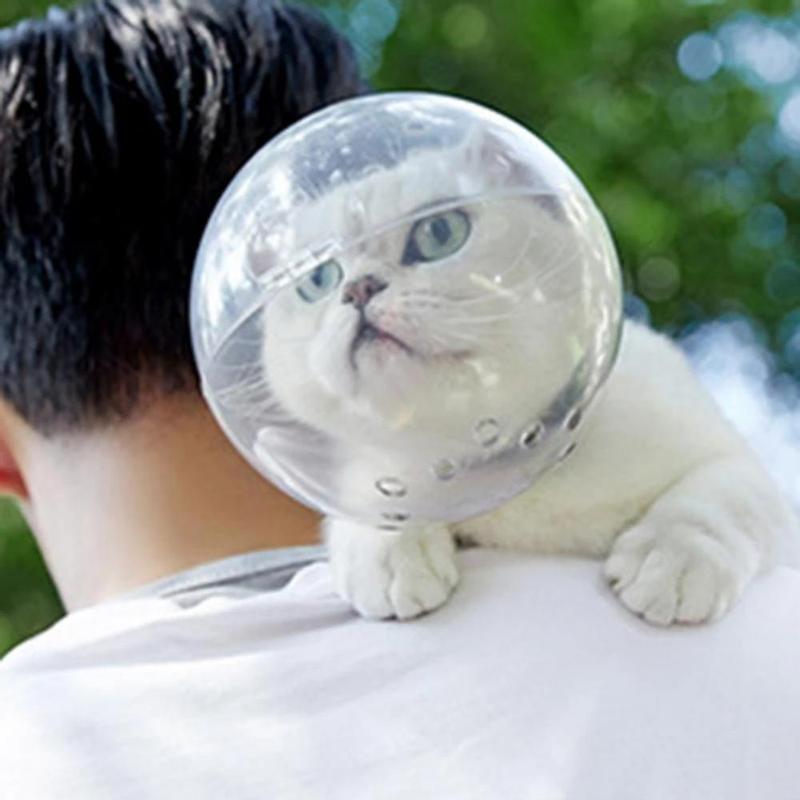 Pet Space Head Cover Anti-Bite Collar, Universal Elizabethan Collar for Cats & Dogs, Post-Surgery Breathable Protective Hood
