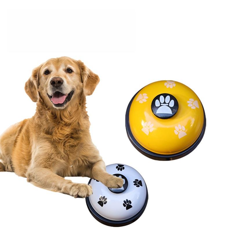 Interactive Pet Training Bell for Cats & Dogs, Metal Call Button Toy, Random Color, Ideal for Feeding Time, Claw Print Design