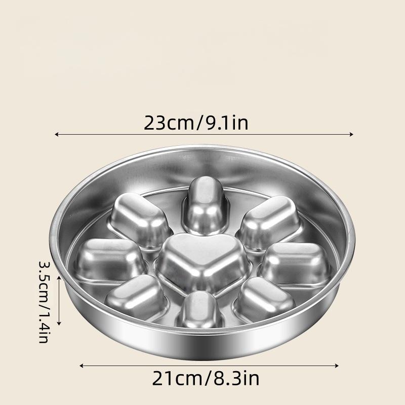 Slow Feeder Bowl Set for Pets, Anti-Slip Stainless Steel Dog & Cat Food Bowls, Pet Hair Storage Included, Ideal for Cats & Dogs