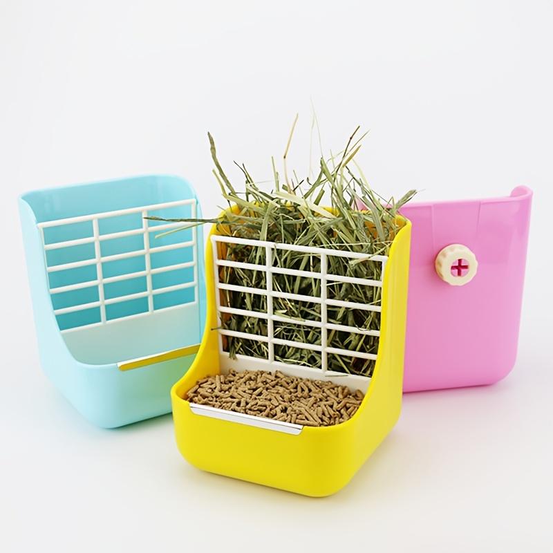 Ultimate Hay Feeder & Pet Hair Storage Set, Plastic Rabbit Hay Feeder for Small Pets Like Rabbits, Guinea Pigs, Chinchillas