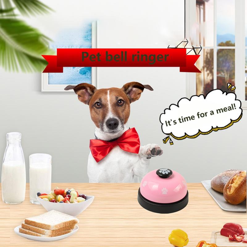 Interactive Pet Training Bell for Cats & Dogs, Metal Call Button Toy, Random Color, Ideal for Feeding Time, Claw Print Design
