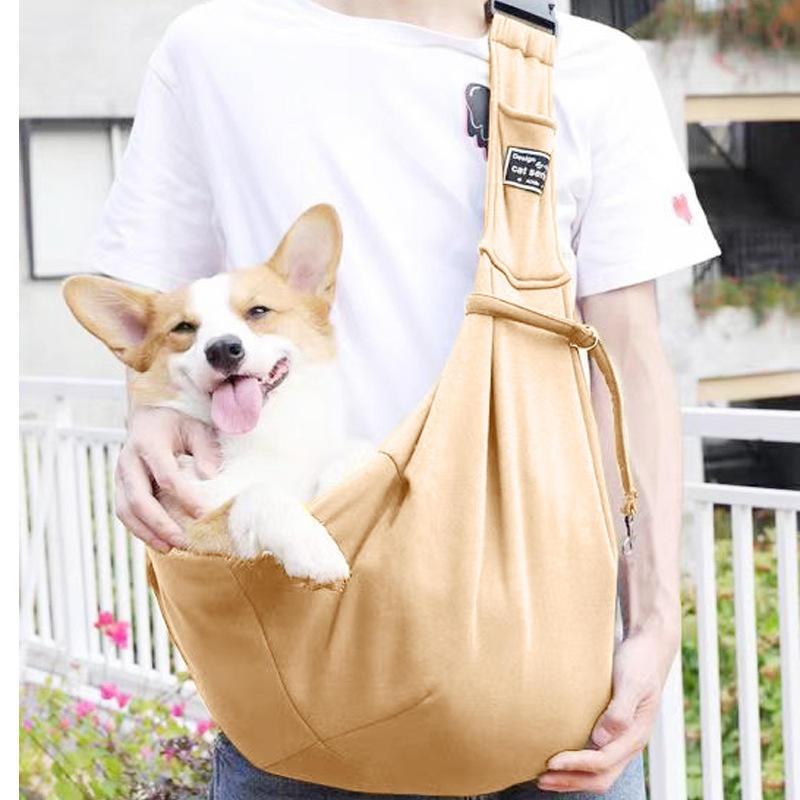 Pocket Storage Design Pet Carrier Bag, Hands Free Pet Carrier Sling, Pet Travel Bag, Pet Outdoor Supplies for Dog & Cat