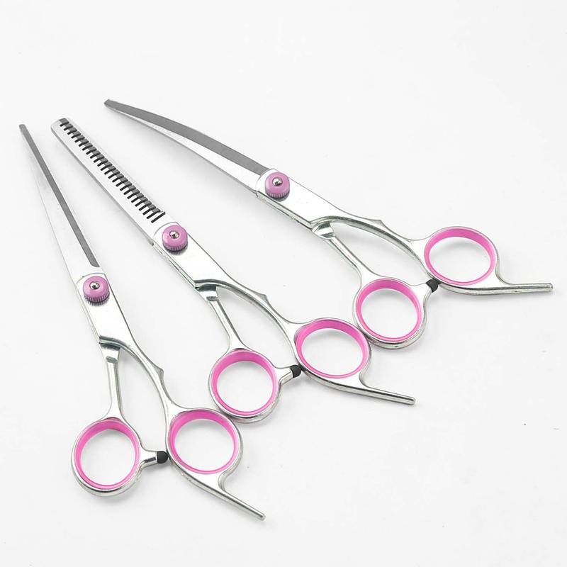 Professional Stainless Steel Dog Grooming Scissors Set, 5-In-1 Safety Pet Clippers Kit, Durable & Precise Trimming Tools