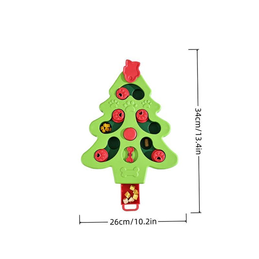 Dog Toy Intelligent Pet Puzzle Feeder Bowl, Slow Eating Christmas Tree Design, Fun Interactive Dog Toys for Small Medium Dogs