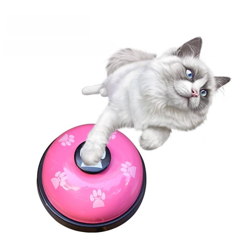 Interactive Pet Training Bell for Cats & Dogs, Metal Call Button Toy, Random Color, Ideal for Feeding Time, Claw Print Design