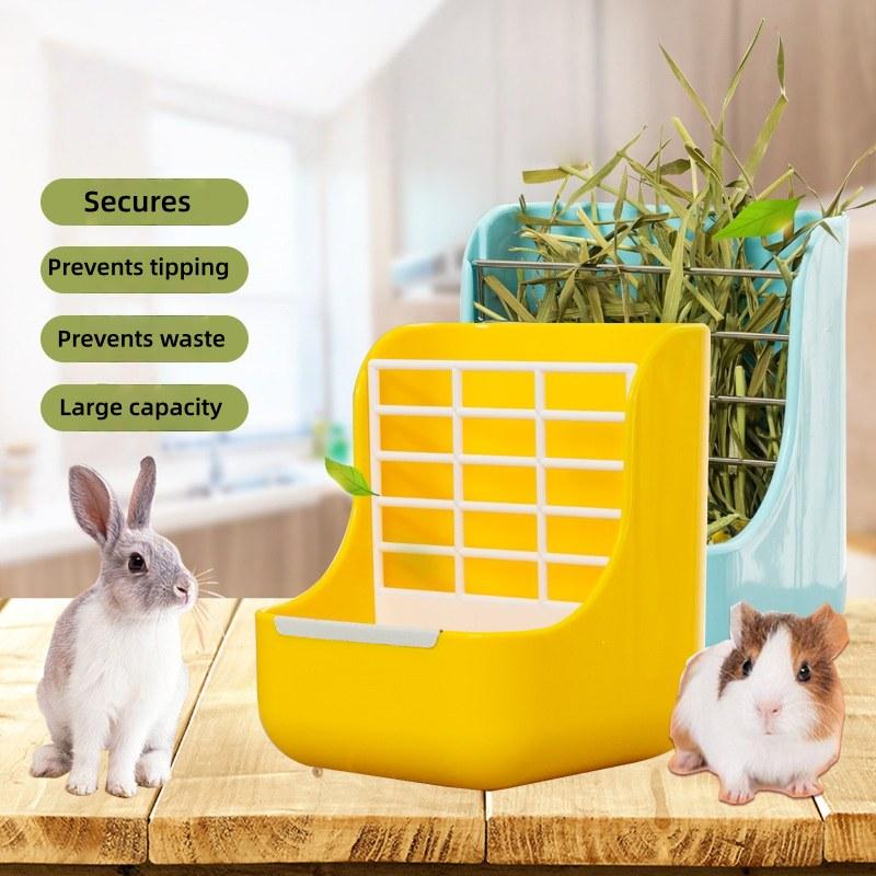 Ultimate Hay Feeder & Pet Hair Storage Set, Plastic Rabbit Hay Feeder for Small Pets Like Rabbits, Guinea Pigs, Chinchillas