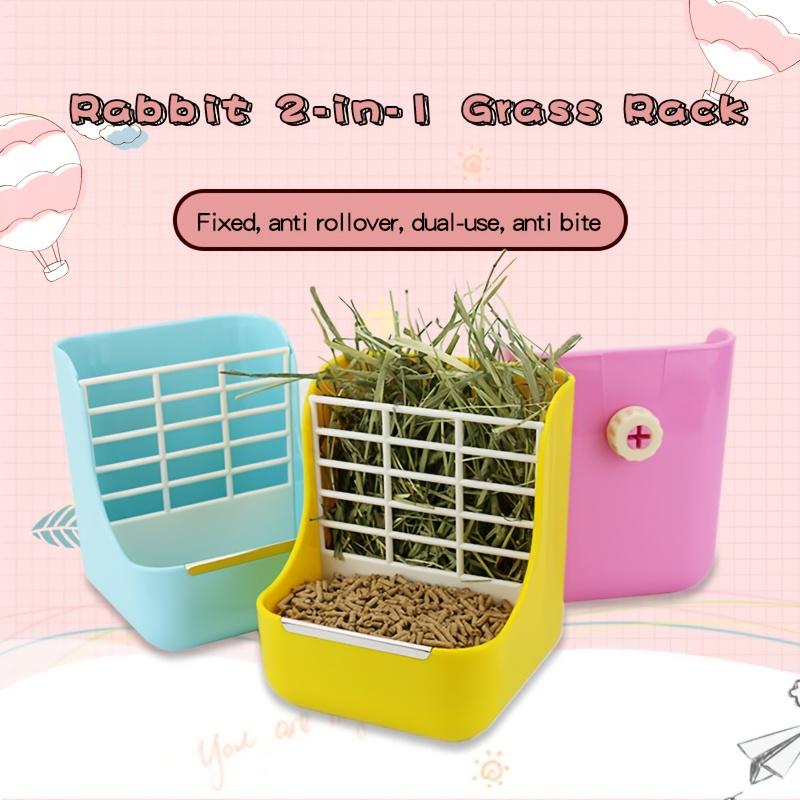 Ultimate Hay Feeder & Pet Hair Storage Set, Plastic Rabbit Hay Feeder for Small Pets Like Rabbits, Guinea Pigs, Chinchillas
