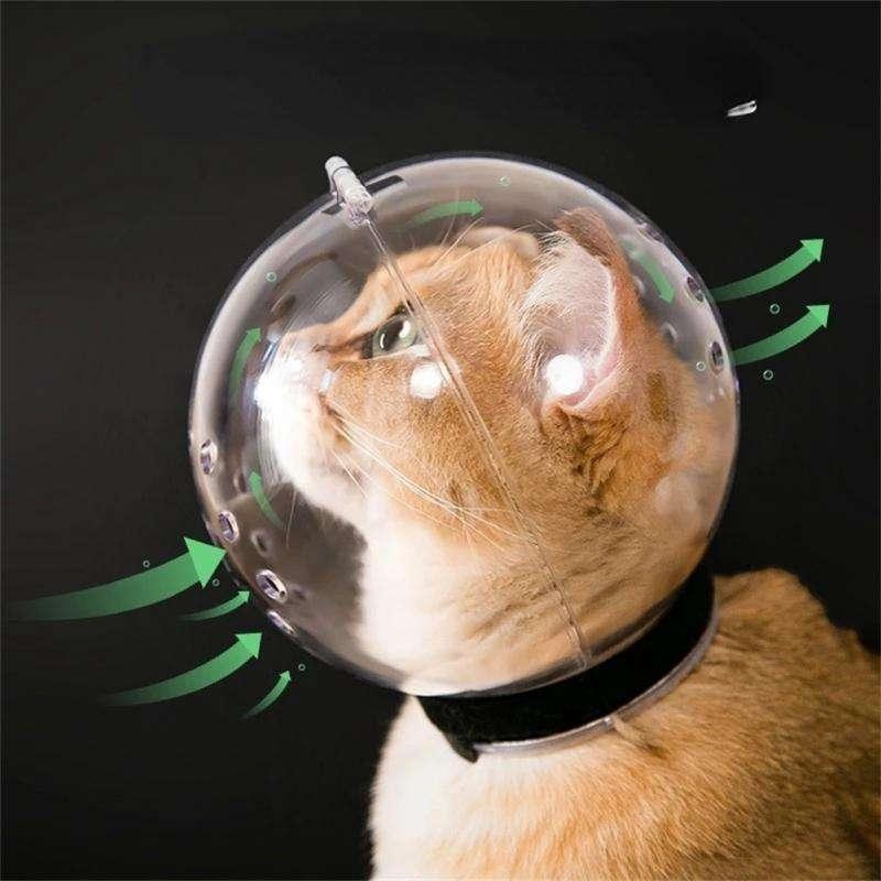 Pet Space Head Cover Anti-Bite Collar, Universal Elizabethan Collar for Cats & Dogs, Post-Surgery Breathable Protective Hood