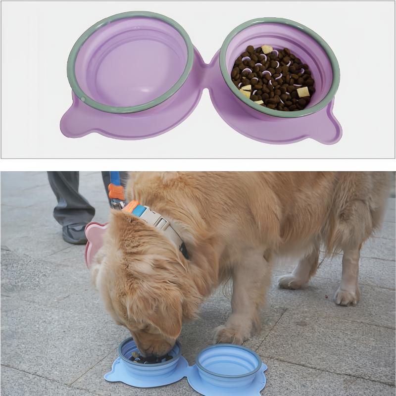 Travel Outdoor Silicone Pet Folding Water Bowl, Portable Cat Dog Feeding Dish, Foldable Drinking Cup for Dogs & Cats