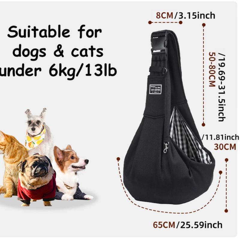 Pocket Storage Design Pet Carrier Bag, Hands Free Pet Carrier Sling, Pet Travel Bag, Pet Outdoor Supplies for Dog & Cat