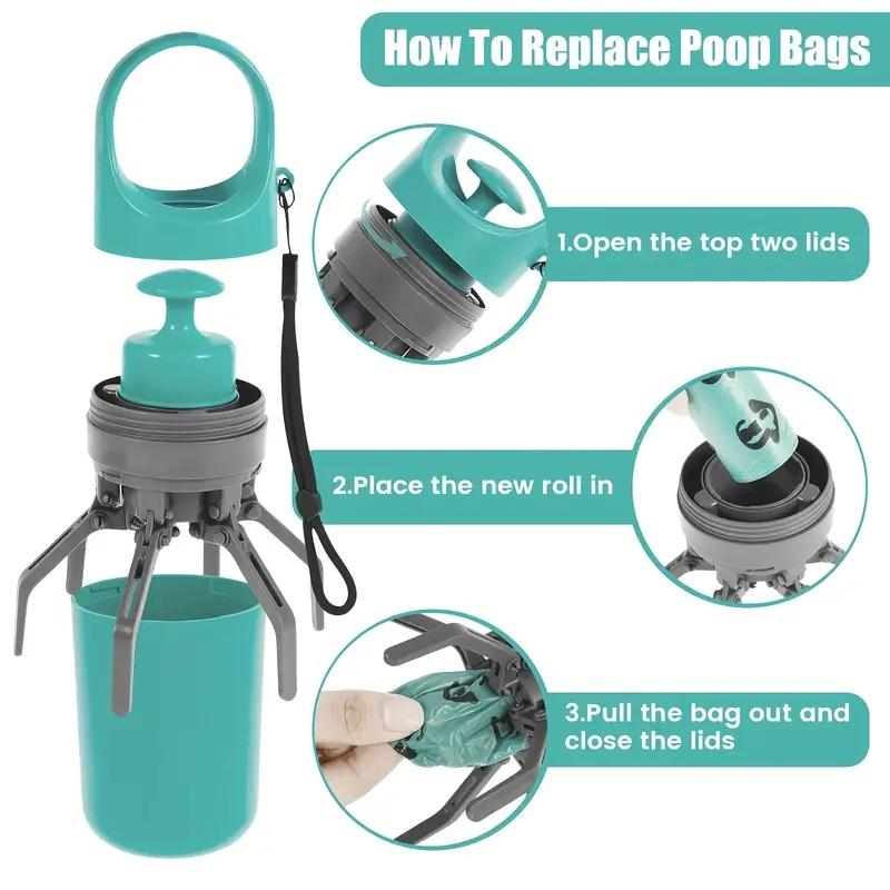 Portable Pet Poop Scoopers, 1 Count Pet Poop Bag Holder, Pet Waste Bag Holder, Pet Outdoor Cleaning Supplies