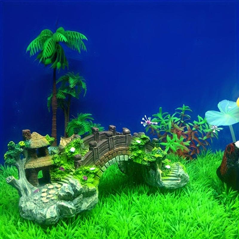 Resin Bridge Decoration, 1 Count Turtle Climbing Platform, Fish Tank Decoration, Aquarium Decoration, Pet Supplies, Fish & Aquatic Supplies