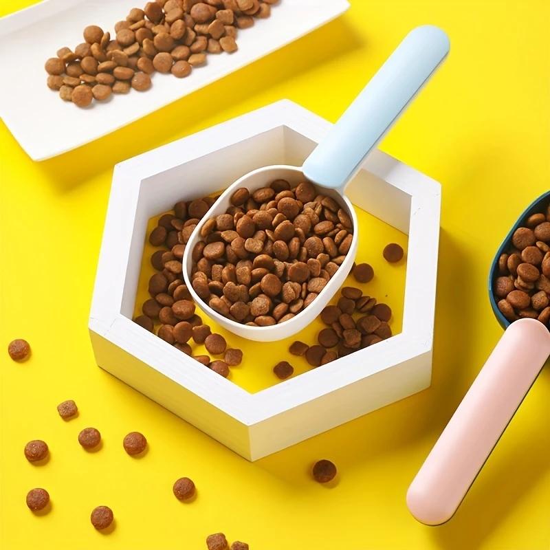 Pet Food Spoon for Cats and Dogs, Measuring Spoon with Sealing Function for Freshness, Anti-Mold and Moisture Design