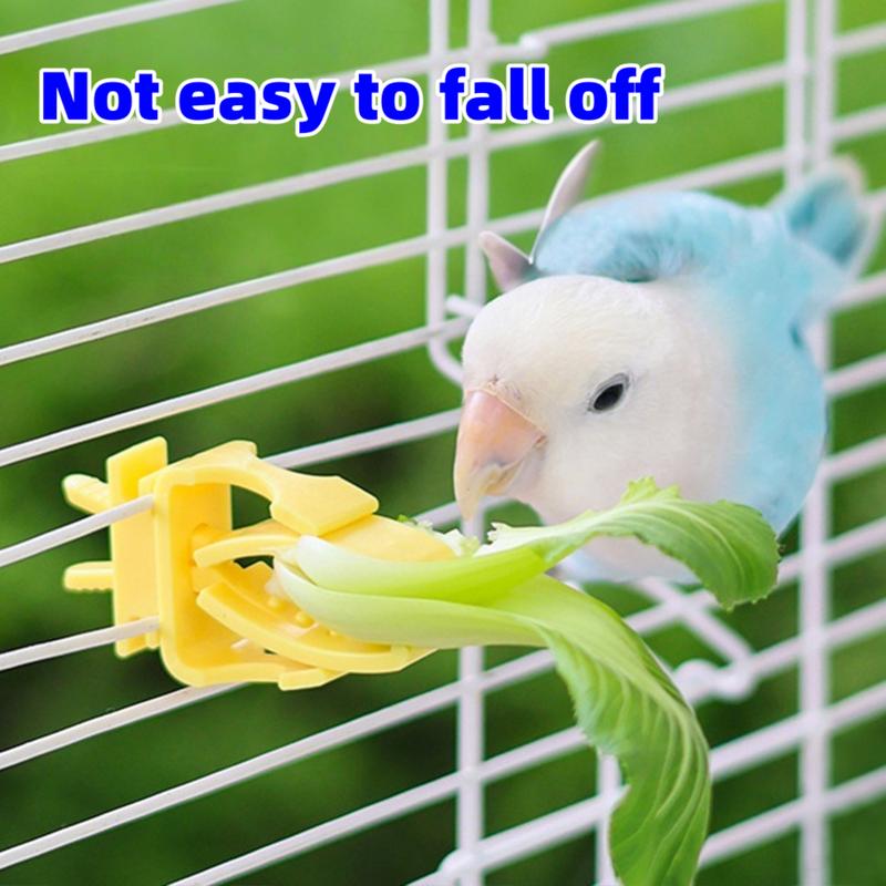 Multifunctional Parrot Snack Clip, Bird Cage Feeder, Anti-Drop & Waste Prevention, Suitable for Lovebirds & Cockatoos