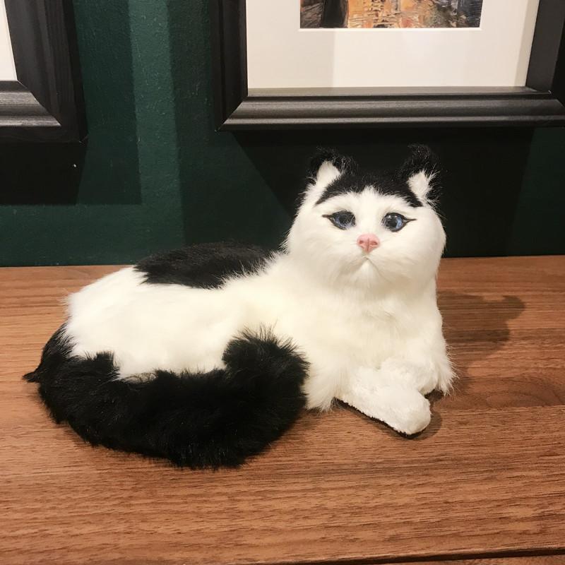 Realistic fluffy cat plush toy. Home decoration item. Living room, bedroom or room decoration item. Environmentally friendly and odorless item