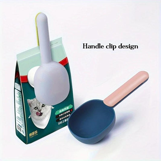 Pet Food Spoon for Cats and Dogs, Measuring Spoon with Sealing Function for Freshness, Anti-Mold and Moisture Design