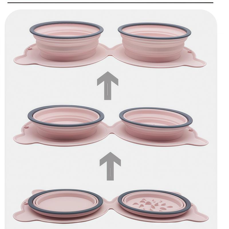 Travel Outdoor Silicone Pet Folding Water Bowl, Portable Cat Dog Feeding Dish, Foldable Drinking Cup for Dogs & Cats