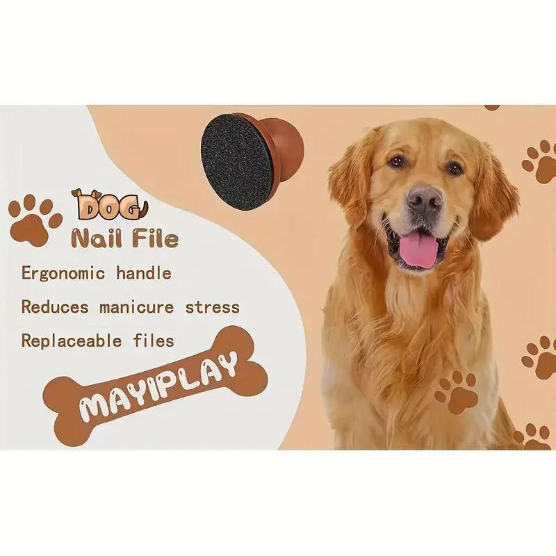 Pet Nail Grinder Set, 1 Piece Main + 2 Replacement Pieces, Round Detachable Dog Paw Trimmer, Pet Claw Grinding Tool for Cats & Dogs