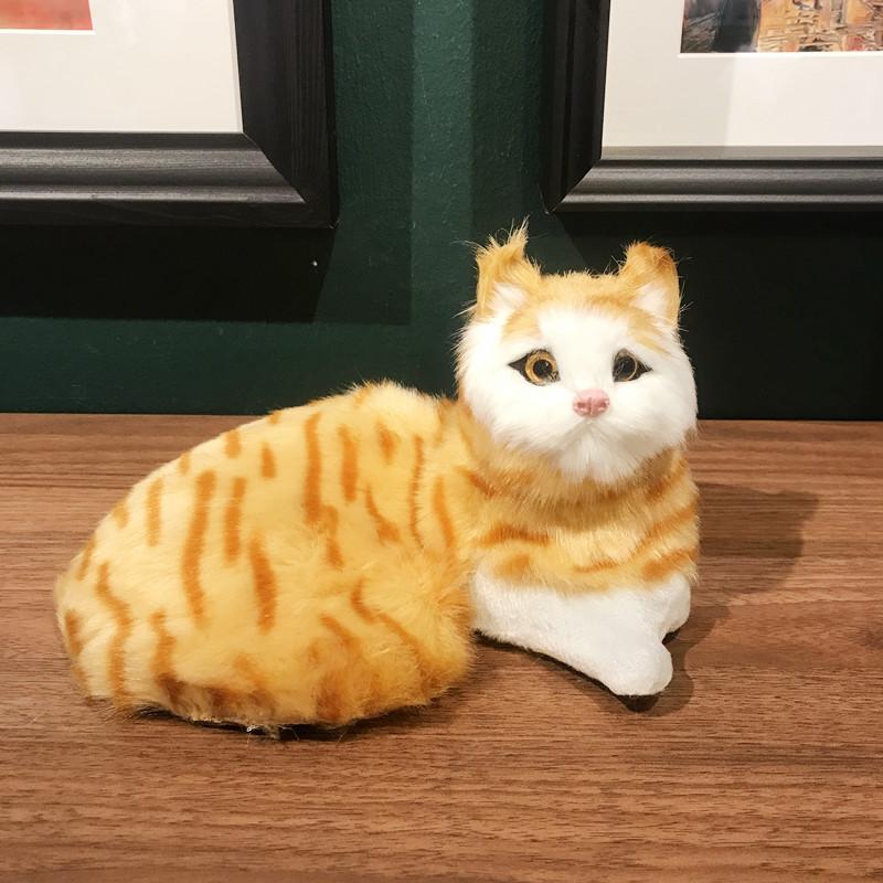 Realistic fluffy cat plush toy. Home decoration item. Living room, bedroom or room decoration item. Environmentally friendly and odorless item